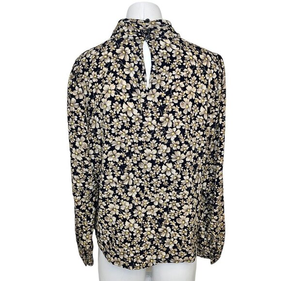 Rebecca Taylor La Vie Womens Giselle Mock Neck Floral Blouse Size Medium - Picture 2 of 9